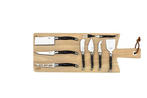 8 Käsemesser mit Brett Eichenholz 50 cm 8 Käsemesser mit Brett Eichenholz 50 cm